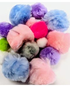 Pompons, 30 Stück, Größen sortiert Pastell