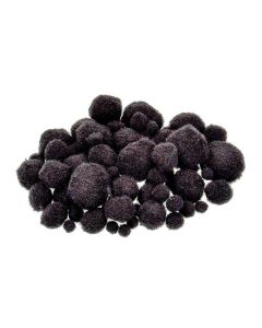 Pompons  7, 10, 15, 20, 25 mm, 75 Stk., schwarz