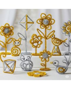 Chenilledraht 50 Stück, gold und silber sortiert