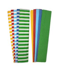 10 Rollen Krepp Punkte und Streifen