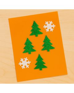 Moosgummi Glitter 40 Stück Winter, grün/weiß 